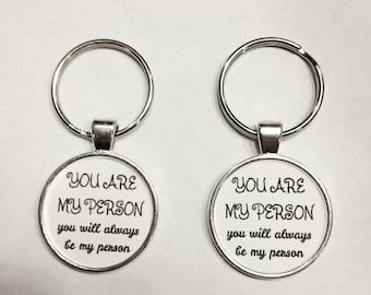 Best Friend Gift, You're My Person Keychain Set, You Are My Person Keychain, Best Friend Keychain, Sister Mother Daughter Gift Keychain Set