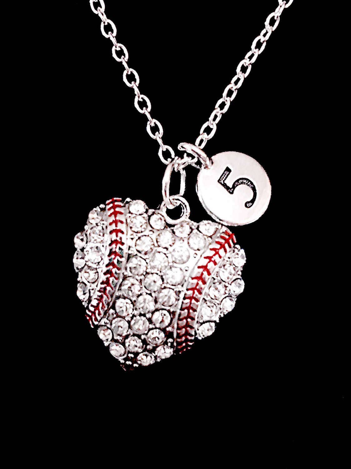 Baseball Number Necklace Softball Necklace Sports Baseball - Etsy Canada