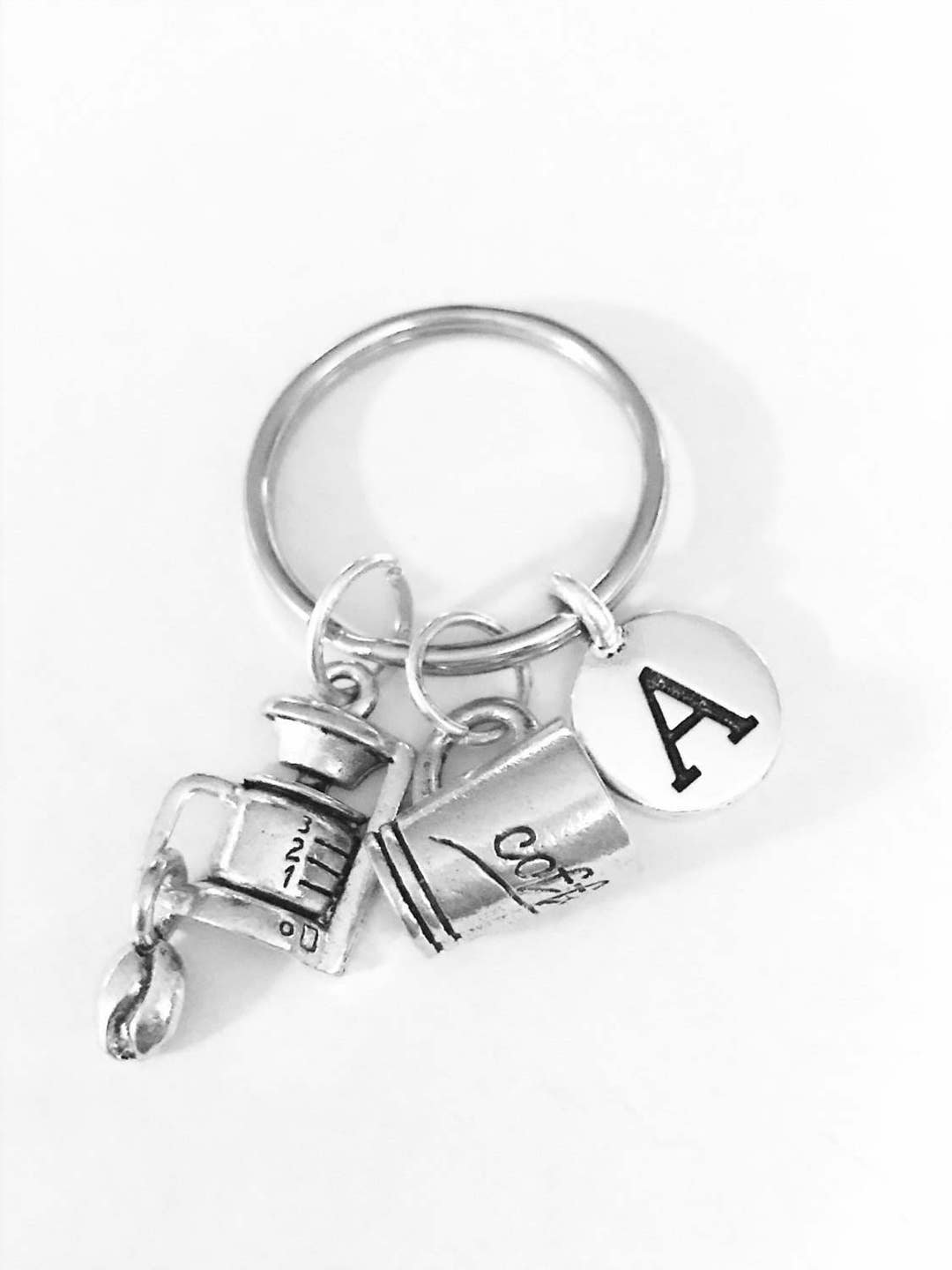 Coffee Mug Keychain Initial Keychain Coffee Pot Best Friend Etsy Canada