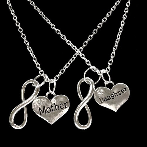 Mother Daughter Necklace Set. Mother Daughter Heart Infinity Etsy