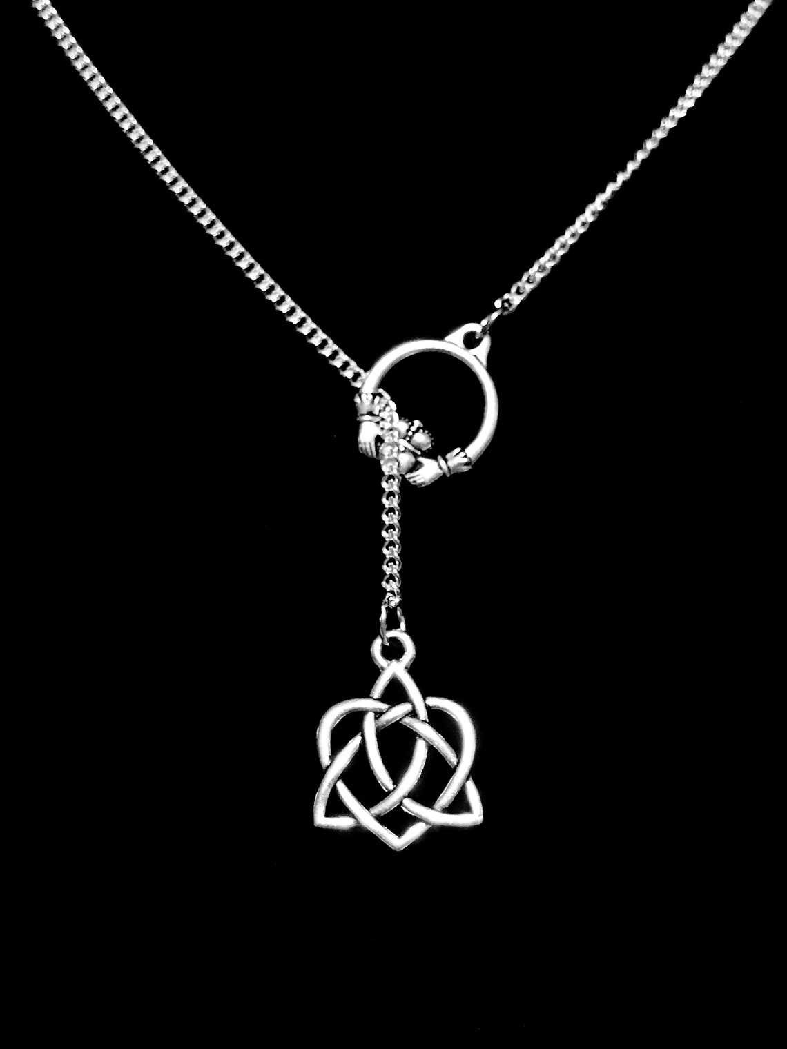 Celtic Knot Necklace Claddagh Necklace Celtic Jewelry Etsy