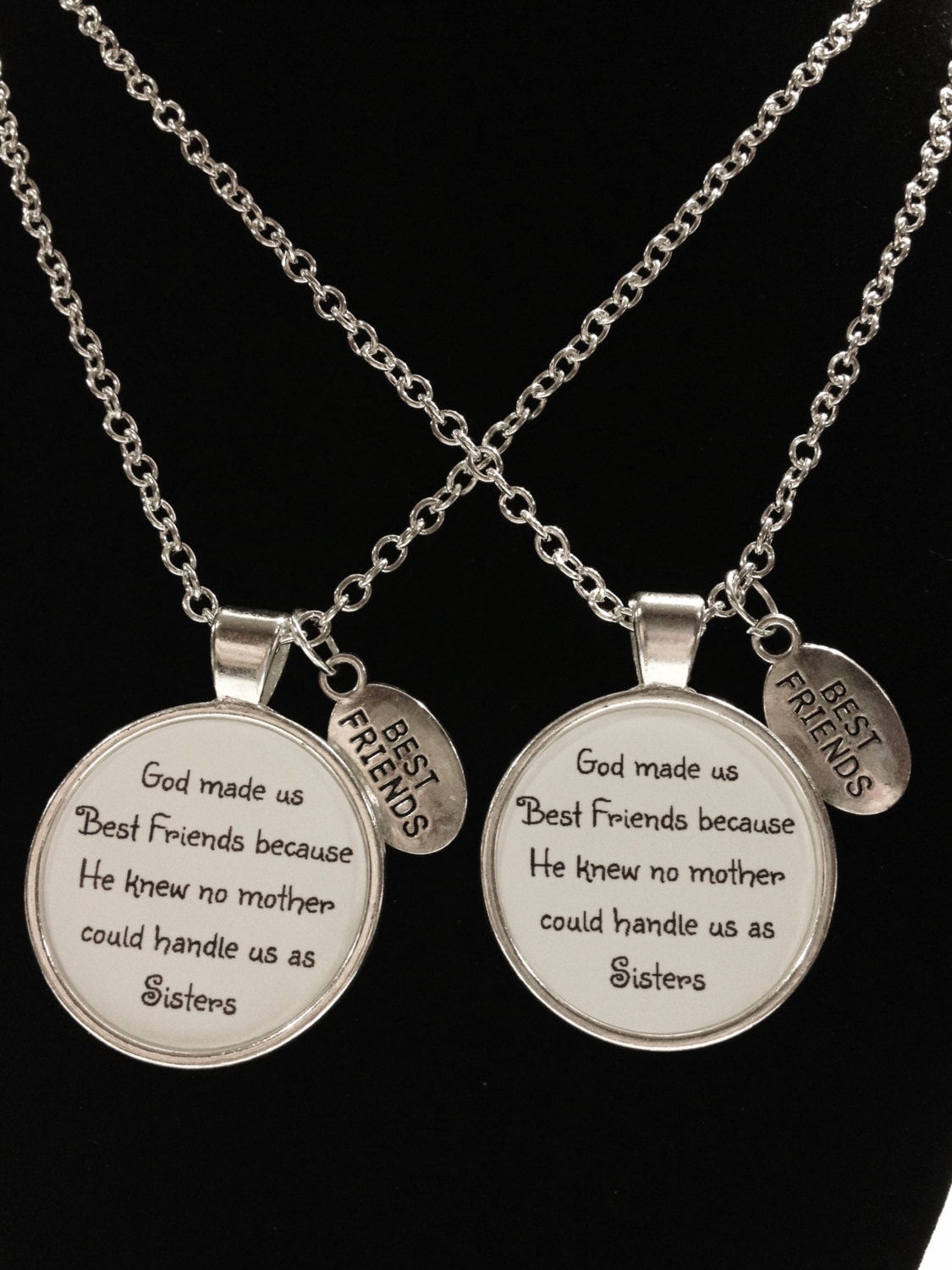 Best Friend Gift Best Friend Necklace Set God Made Us Best