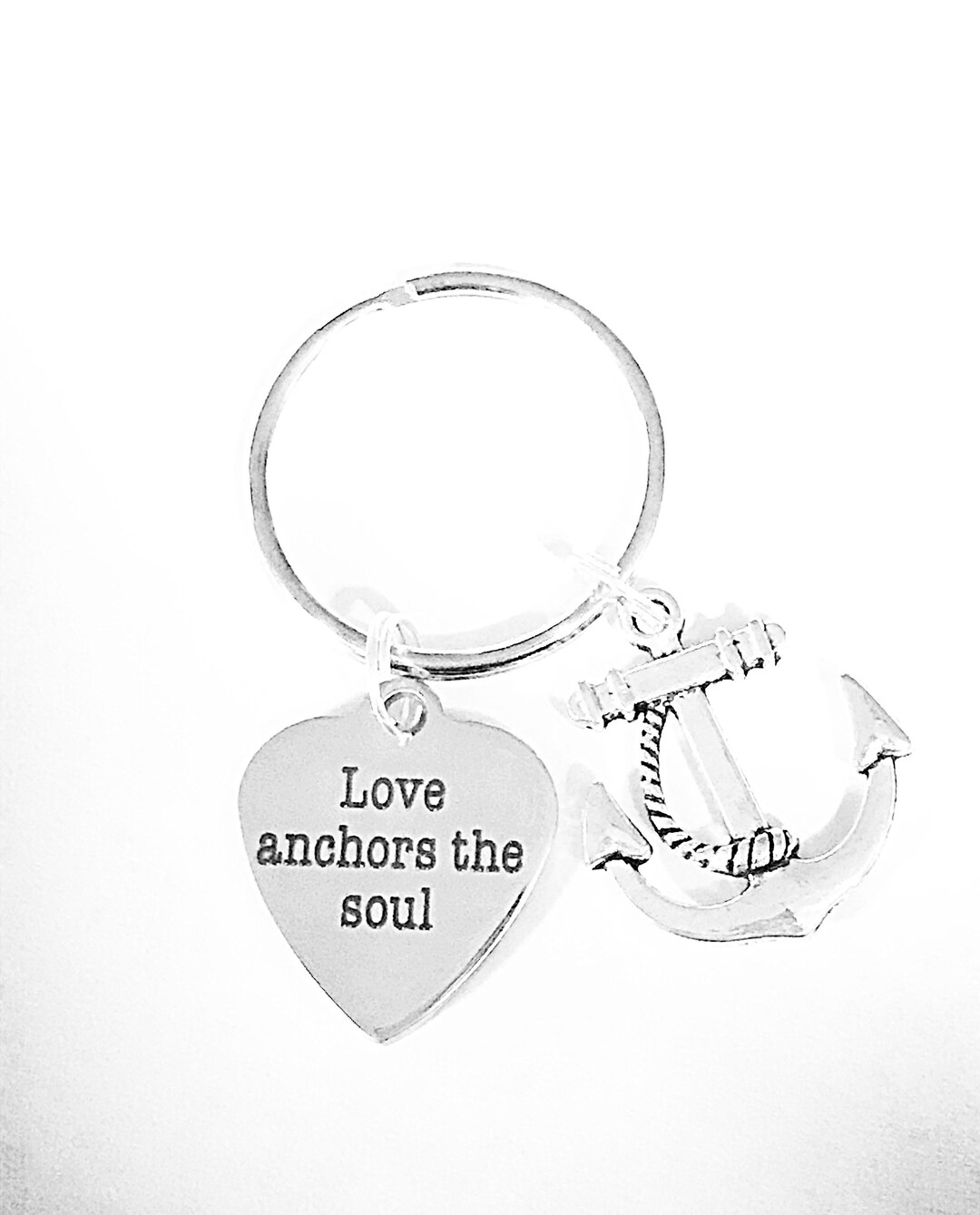 Inspirational Keychain, Love Anchors the Soul Keychain, Anchor Keychain