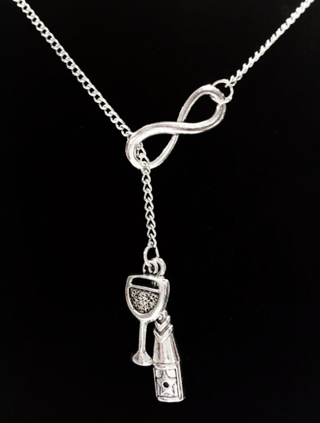 Gift for Her, Wine Necklace, Wine Jewelry, Infinity Wine Bottle