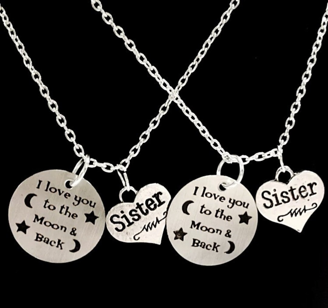 Sister Necklace Set Sister Gift 2 Necklaces I Love You to Etsy