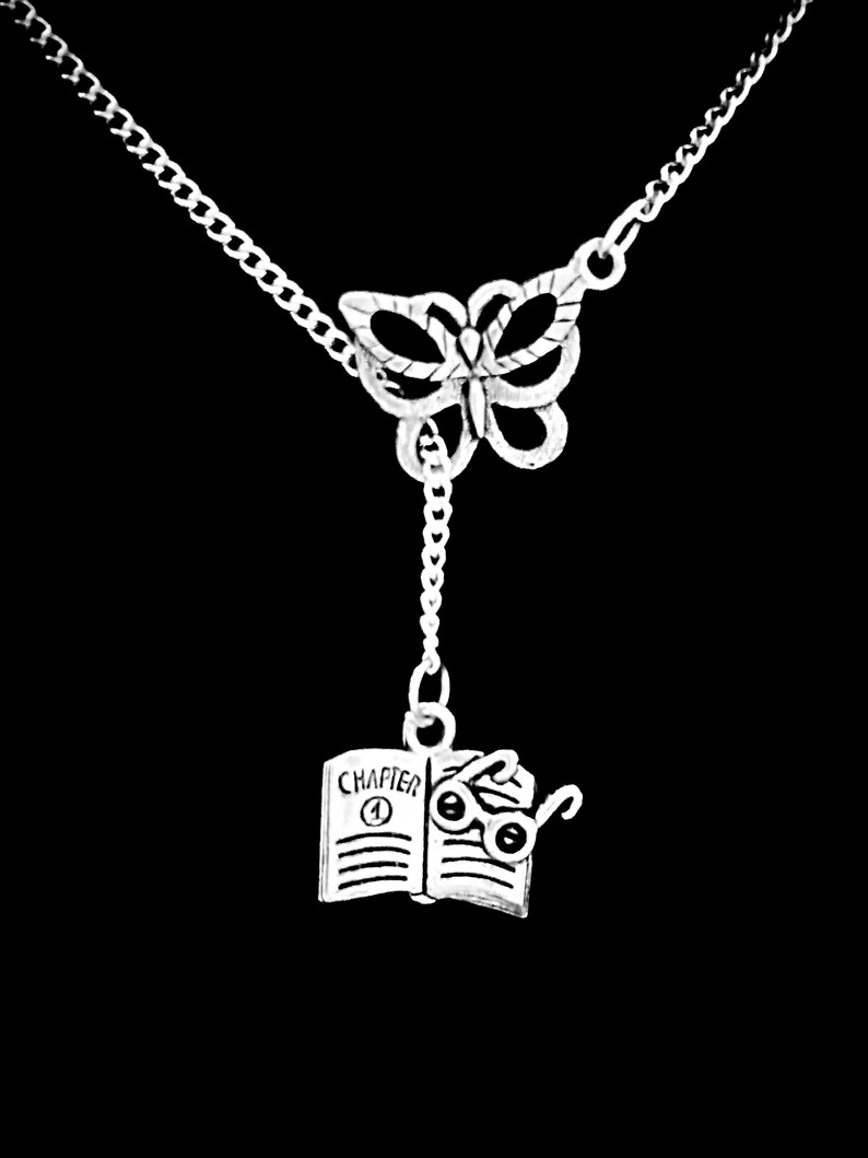 Book Necklace Book Jewelry Book Club Necklace Teacher Gift Etsy