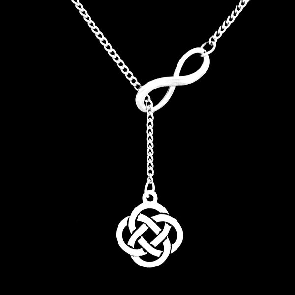 Celtic Knot Necklace, Celtic Jewelry, Celtic Necklace, Irish Loyalty Friendship Infinity Lariat Necklace, Mother's Day Gift