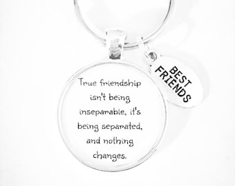 Best Friend Gift, Best Friend Keychain, True Friendship Long Distance Keychain, BFF Keychain, Best Friend Keychain, Christmas Gift