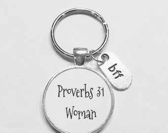 Gift For Her, Proverbs 31 Woman Best Friend Bff Scripture Christian Religious Gift Keychain