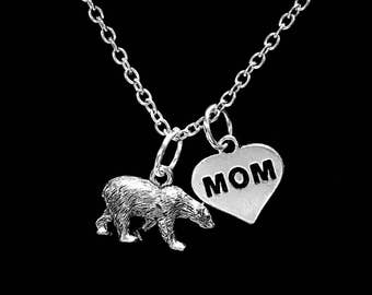 Gift For Mom, Polar Bear Necklace, Animal Necklace, Mother Gift, Sister Gift, Mom Gift, Mama Bear Mother's Day Gift Necklace