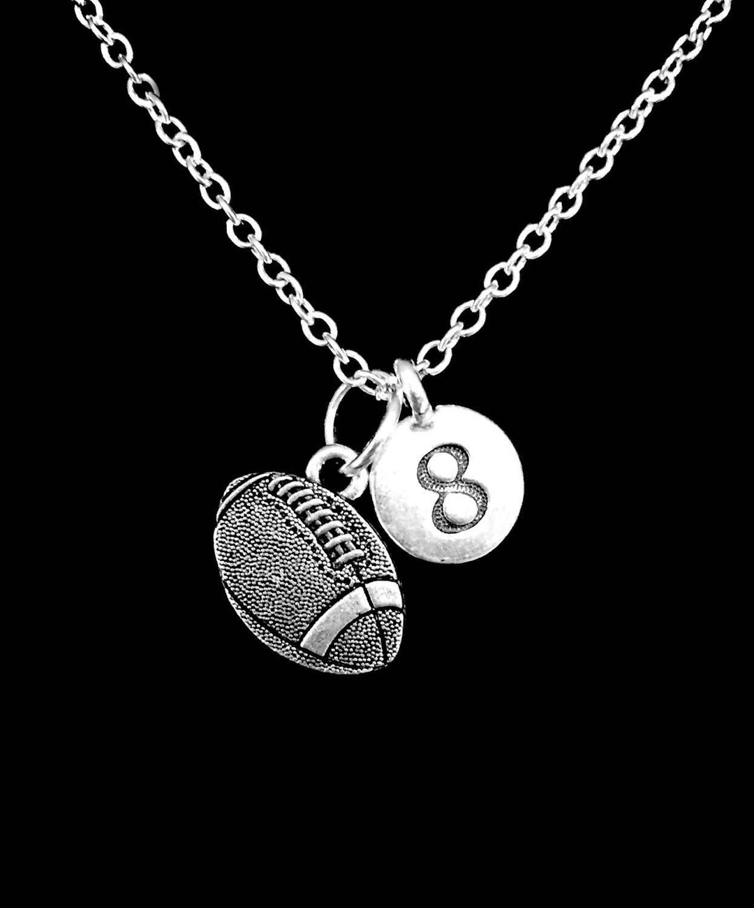 Football Necklace Football Jewelry Football Jersey Number Etsy