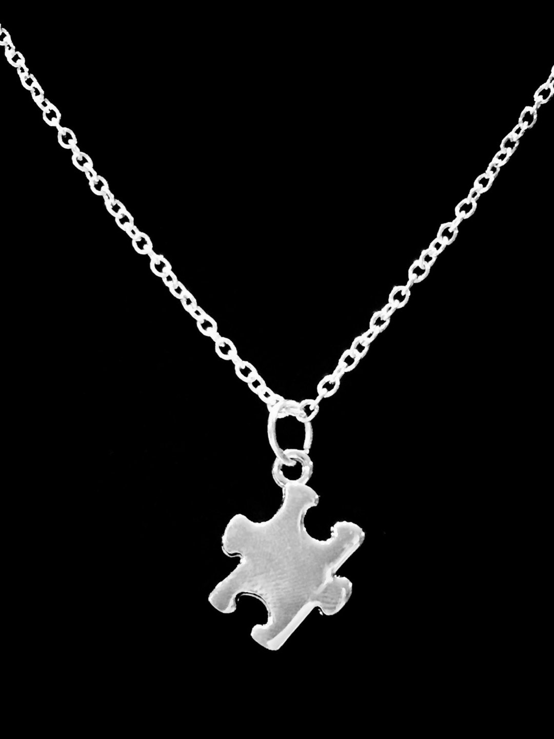 Autism Awareness Necklace, Puzzle Piece Necklace, Puzzle Jewelry