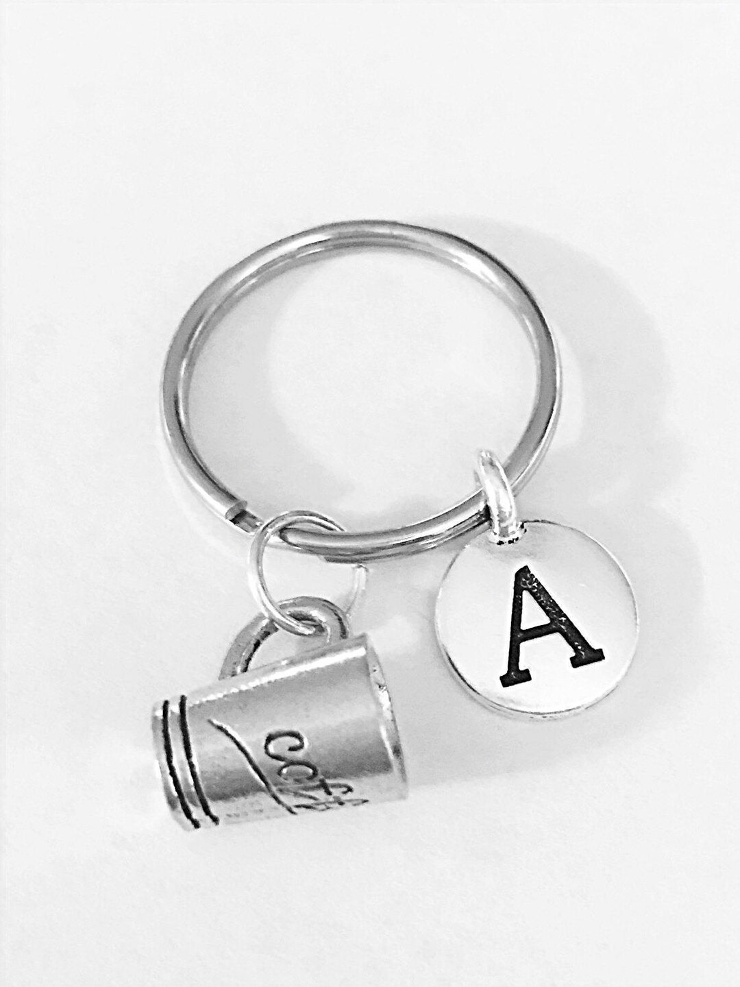 Coffee Mug Keychain Initial Keychain Best Friend Gift Best Etsy