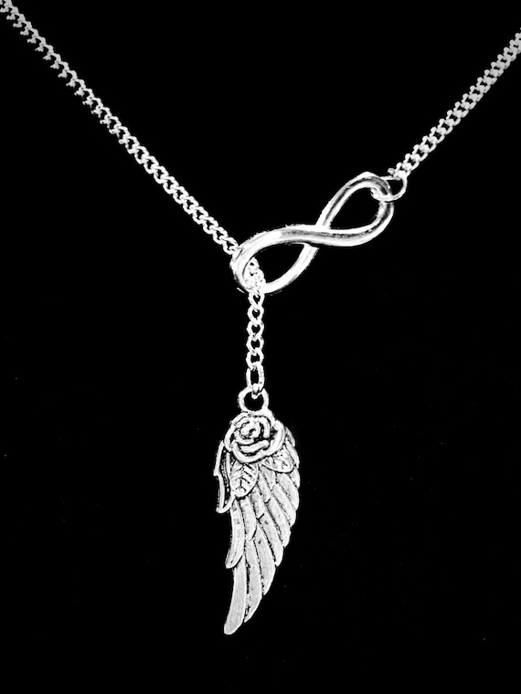 Memorial Necklace Angel Necklace Infinity Angel Wing in My