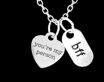 Best Friend Gift, You're My Person Necklace, Best Friend Necklace, Bff Necklace, Christmas Gift Necklace