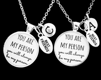 Best Friend Gift, You're My Person Necklace Set, Best Friend Necklace, Best Friend Jewelry, Initial Necklace, Friendship Necklace Set