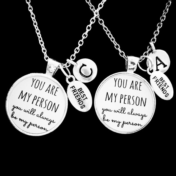 Best Friend Gift, You're My Person Necklace Set, Best Friend Necklace, Best Friend Jewelry, Initial Necklace, Friendship Necklace Set