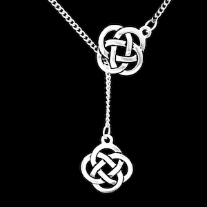 Celtic Knot Necklace, Celtic Knot Jewelry, Celtic Necklace, Irish Loyalty Friendship Love, Lariat Necklace, Mother's Day Gift Jewelry