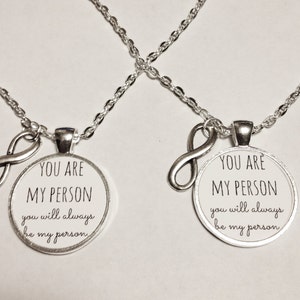 Best Friend Gift, You Are My Person Necklace Set, You're My Person, 2 Necklaces, Infinity, Best Friend BFF Sisters, Best Friend Jewelry