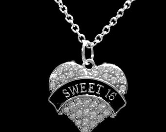 Sweet 16 Necklace, Sweet Sixteen Jewelry, Birthday Gift Daughter Girl Pendant Necklace