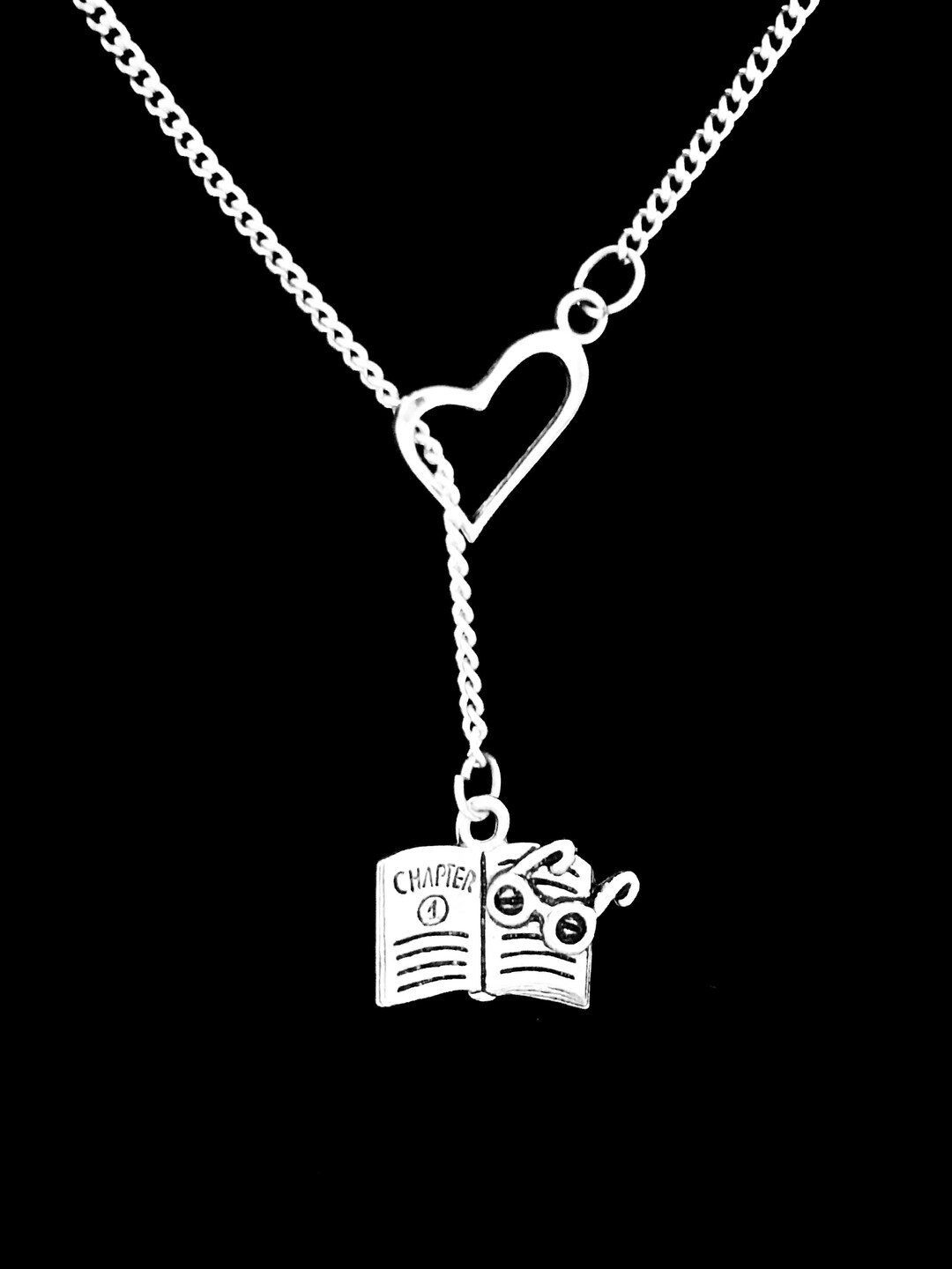 Book Necklace Book Jewelry Book Club Necklace Teacher Gift Etsy