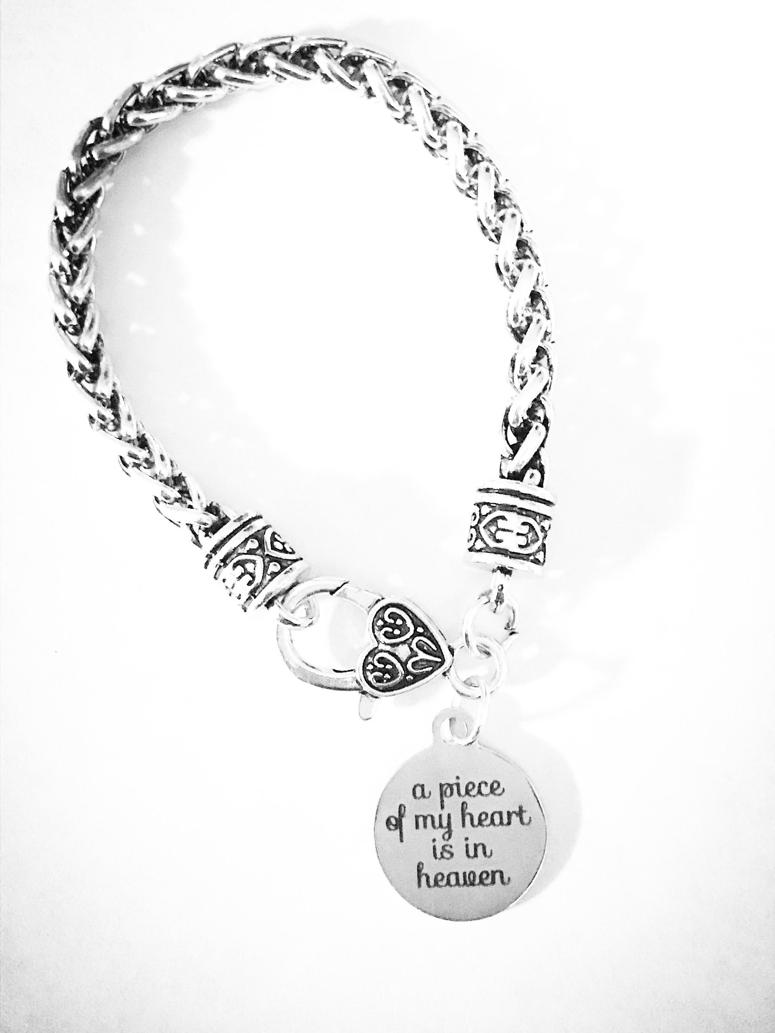 Memorial Charm Bracelet A Piece of My Heart is in Heaven Etsy