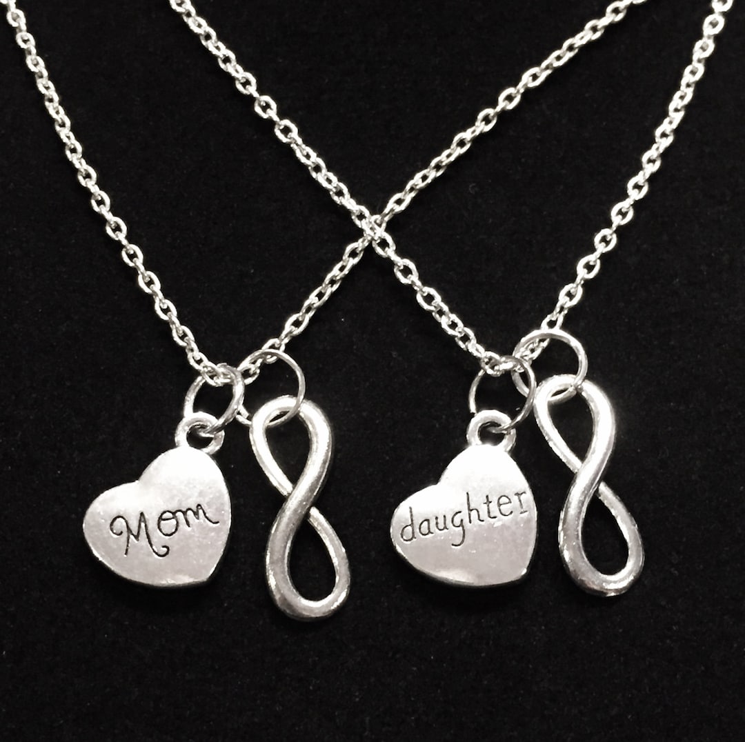 Mother Daughter Necklace Set, 2 Necklaces Mom Daughter, Gift Infinity Necklace Set Etsy