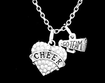 Cheer Jewelry, Megaphone Necklace, Megaphone Jewelry, Sports Necklace, Cheerleader Necklace, Cheerleading Necklace, Cheerleader Gift