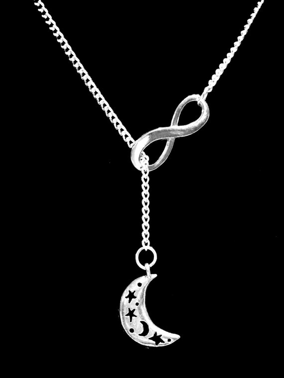Gift for Her, Crescent Moon Necklace, Celestial Necklace, Infinity
