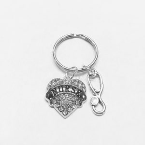 Nurse Keychain, Nurse Gift, Stethoscope Keychain, RN LPN Gift Keychain