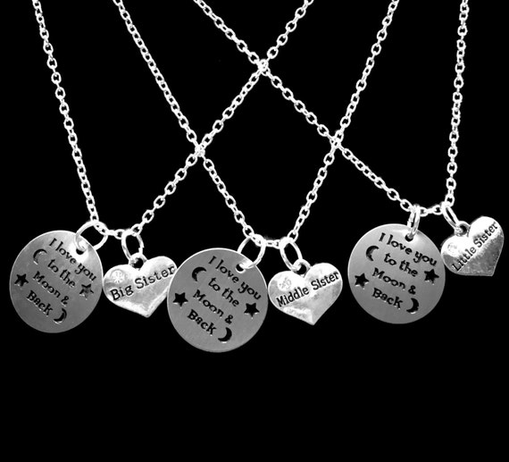 Sister Gift, Sister Necklace, Necklaces I Love You to the Moon