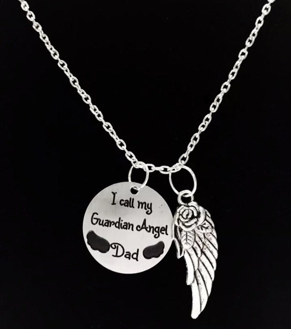 Memorial Necklace Dad Dad Angel Necklace I Call My Guardian