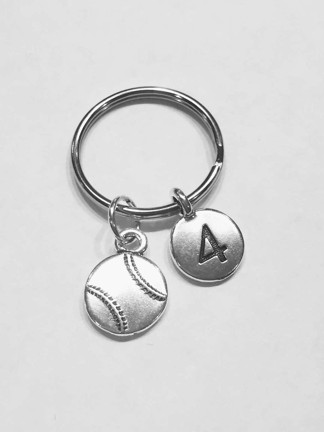 Baseball Keychain Softball Keychain Sports Number Keychain Etsy