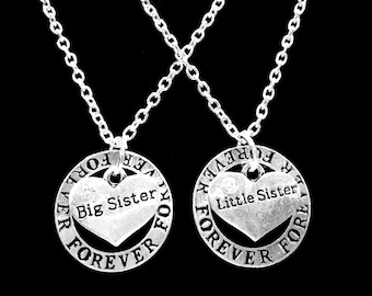 Cadeau soeur, collier soeur, 2 colliers Forever Big Sister Little Sister Big Sis Lil Sis Set