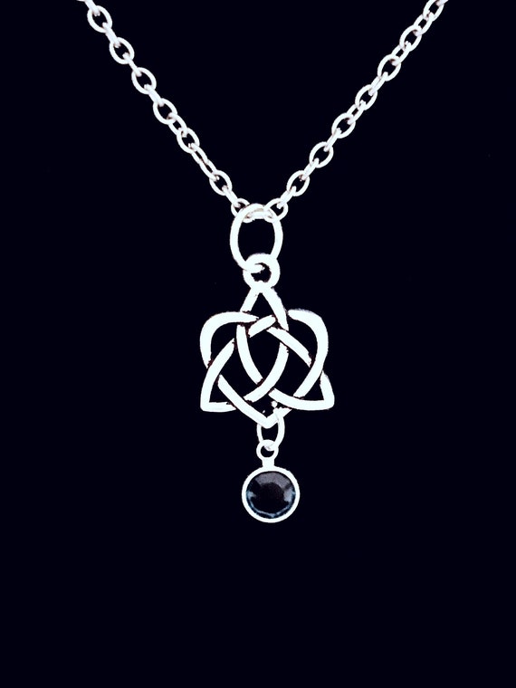 Birthstone Necklace Celtic Knot Necklace Celtic Jewelry | Etsy
