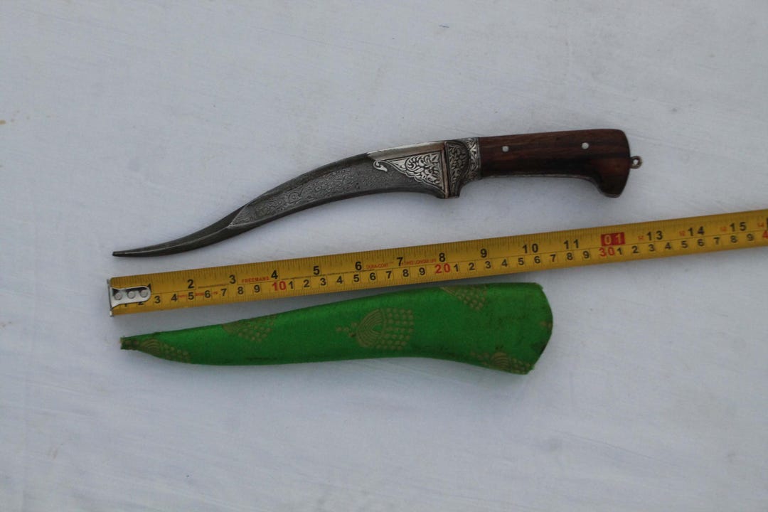 Old Vintage Indo-persian Mughal Islamic Damascus Steel Dagger Silver ...