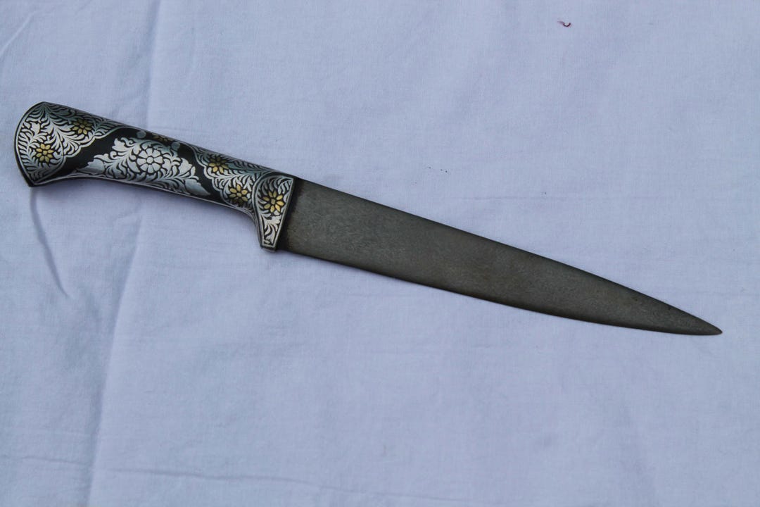 Old Vintage Mughal Islamic Indo-persian Gold & Silver Damascened Kard ...