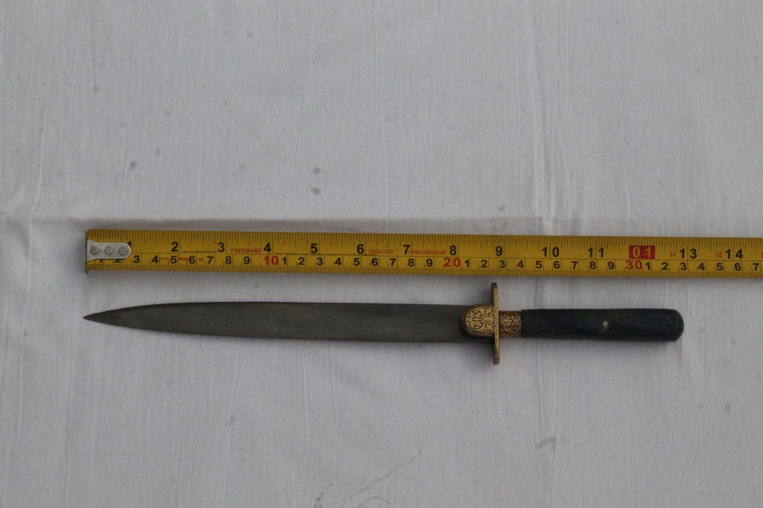 Vintage Mughal Kard Dagger Lapis Lazzuli Handle Gold Damascened Wootz ...