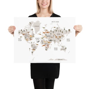 Dinosaur Map Poster