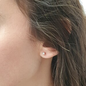 Opal stud earrings, Silver Opal stud, October birthstone stud, Blue Opal Stud, Pink Opal Stud, Minimalist stud, Opal Post, Tiny Opal earring