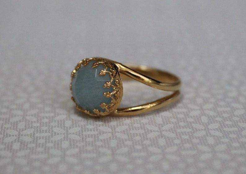 Aquamarine Ring, Gold Ring With Aquamarine, March Birthstone Ring ...