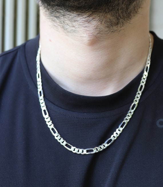 Statement mens silver necklace deals