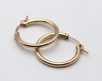 Elegant 14k Gold-Filled Huggie Hoop Earrings - Perfect Gift for He