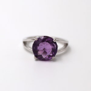 Purple Amethyst ring, Sterling silver, Solitaire Birthstone ring, February birthstone, Promise ring, Stunning ring, Special occasion ring