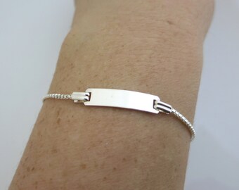 925 Silver Bar Bracelet, Engraved bracelet, Custom birthday gift, Gifts for her