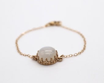 Moonstone bracelet, Gold bracelet with moonstone, June Birthstone, Gifts for her