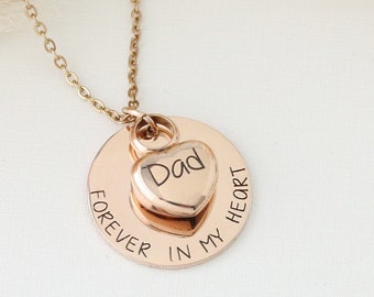 Forever in My Heart Urn Necklace - Custom Engraved Urn Necklace - Rose Gold Urn Necklace - Cremation Urn Jewelry - Personalized Urn Necklace