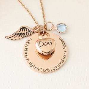 I will hold you in my heart until I can hold you in heaven necklace - Memorial Necklace - Sympathy Jewelry - Gift for Loss of Spouse