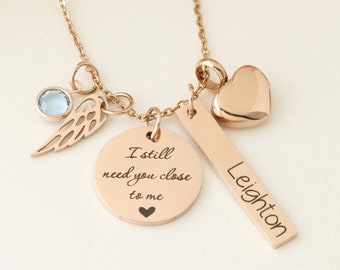 I Still Need You Close To Me Memorial Necklace - Custom Memorial Necklace - Memorial Keepsake Jewelry - Personalized Memorial Urn for Ashes