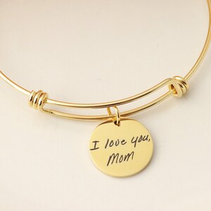 Handwriting Keepsake Bangle #2- Handwriting Memorial - Handwriting Keepsake Jewelry  Actual Handwriting Necklace  Custom Handwriting Jewelry